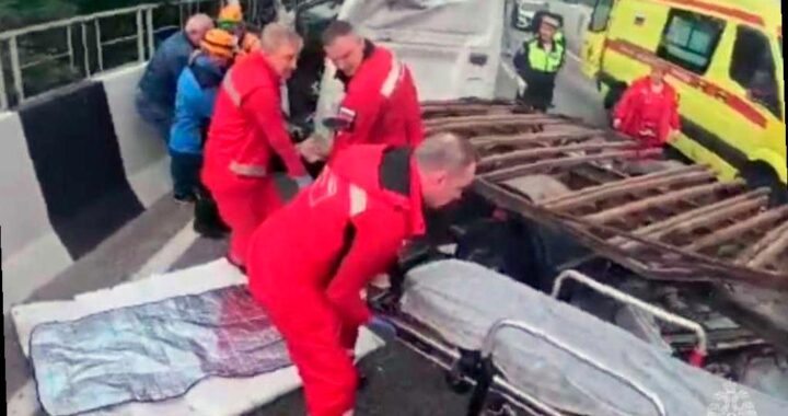 Спасатели помогли водителю после аварии на Мамайском перевале в Сочи