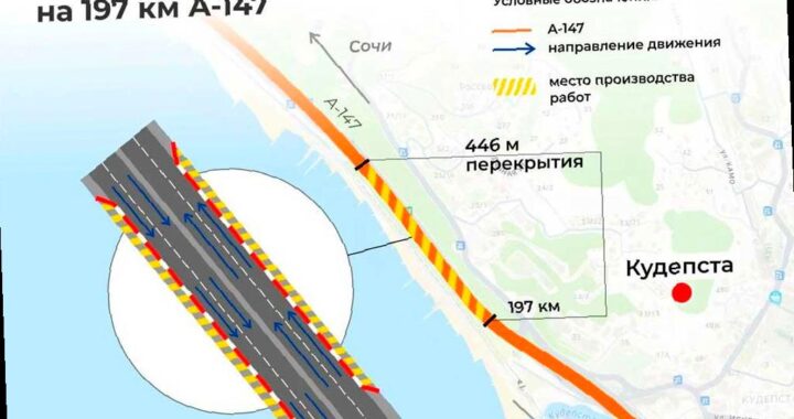 На трассе А-147 в районе Кудепсты изменится схема движения
